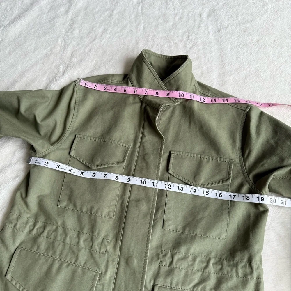 Everlane The Modern Utility Long Sleeve Zip Green Jacket S - Picture 6 of 14